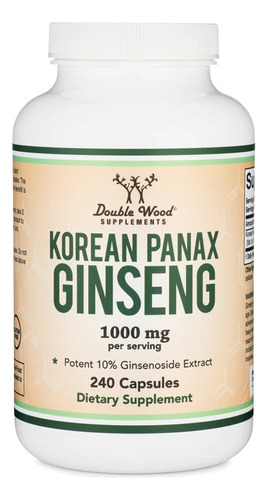 Double Wood Extracto Korean Panax Ginseng 500 Mg 240caps Sabor Sin Sabor