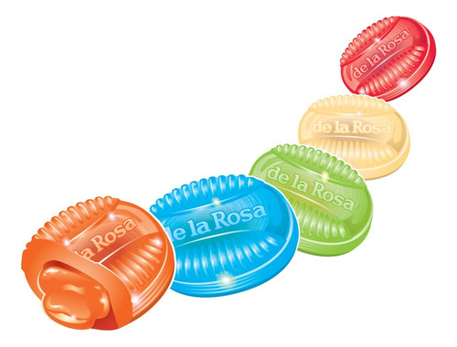 Caramelos Relleno Frutas 800pz De La Rosa
