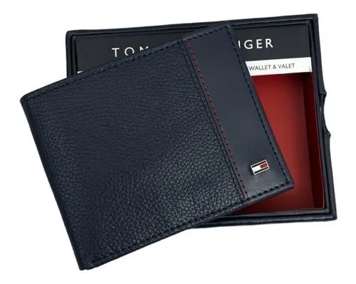 Carteira Masculina Tommy Hilfiger Em Couro Com Rfid Dk Navy