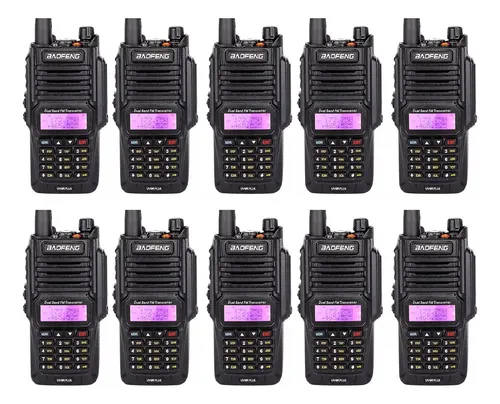 Kitx10 Handy Baofeng Uv9r Plus Resistente Al Agua Radio
