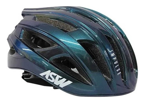 Capacete Asw Bike Impulse Oil Slick Verde In Mold