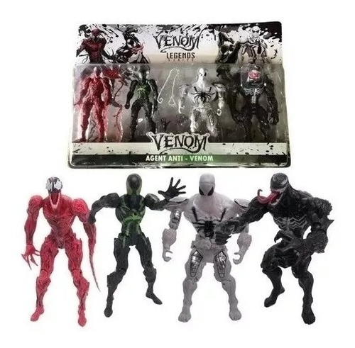 Set De 4 Venom Juguete 18cm Varios Modelos Niños 