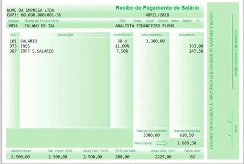 Modelo Holerite Contra-cheque Editável No Excel 2023