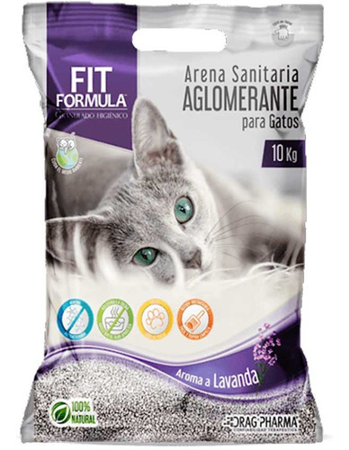 Arena Sanitaria Para Gatos Fit Fórmula Olor Lavanda 10kg