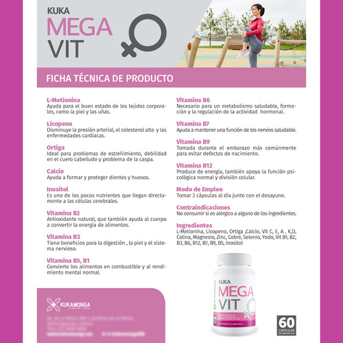 Megavit Multivitaminico De Mujer 60 Cáps Vitaminas Mujer