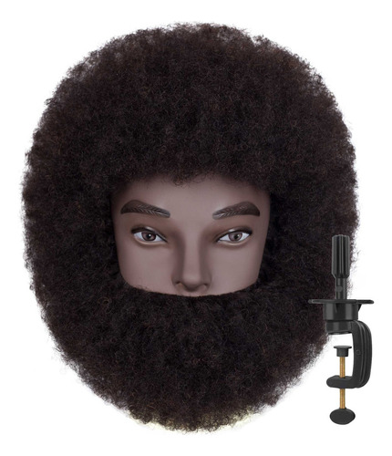 8 Afro Male Mannequin Head With Beard % Human Hair 4a Typ