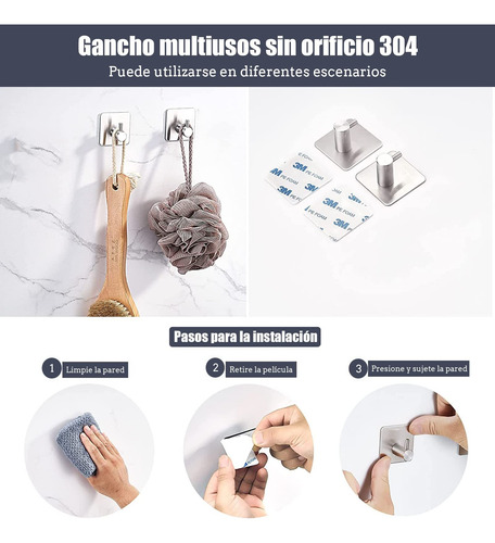 Set De Accesorios De Baño Toalleros Acero Inoxidable 12pcs