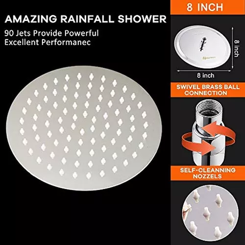 NearMoon Cabezal de ducha de lluvia, diseño ultrafino, aumento de presión,  impresionante algo de experiencia, cabezal de ducha de acero inoxidable de
