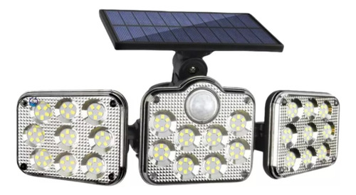 Foco Triple Luz Solar Cabezal Ajustable Sensor Movimientos
