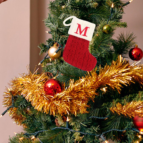 Colgando Calcetines De Tejer Alfabeto De Navidad Para La