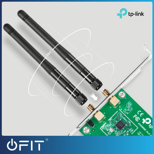 Imagen 5 de 8 de Placa De Red Wifi Tp Link Pci-express 300mbps 2 Antenas