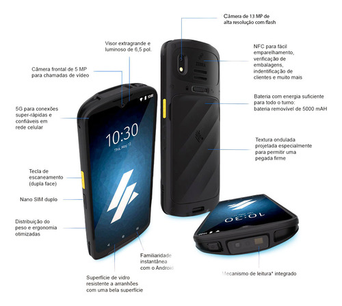 Kit Zebra 03 Coletores De Dados Tc15 5g Android 11 (zbr02)
