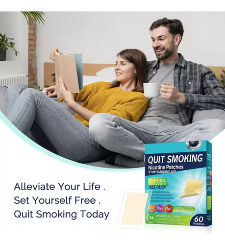 Kit Parche Para Controlar Ansiedad Y Dejar De Fumar Natural Azul Oscuro