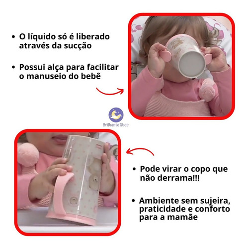 Imagem 3 de 8 de Kit Para Bebê Copo E Pote Tigela Antivazamento Não Derrama