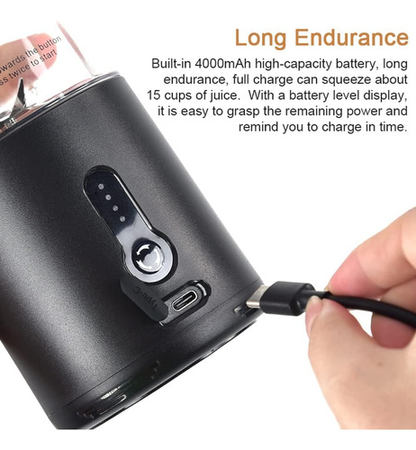 Licuadora Portátil Exprimidor Frutas Eléctrico Usb Mezclador