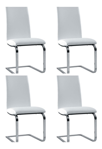 Silla Cuero Sintetico Cromo Gala Pack 4 Unid