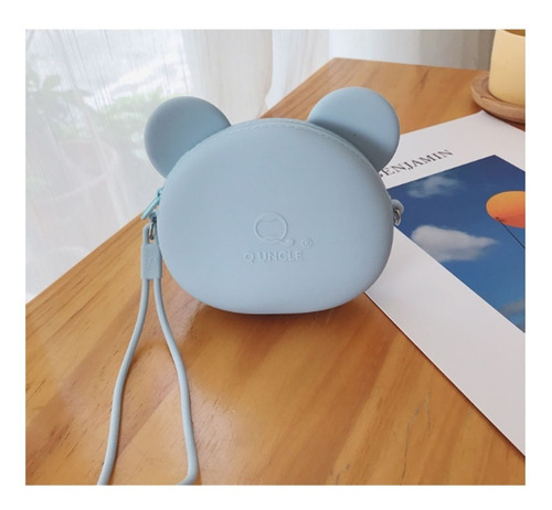 Monedero Bolsa Bolso De Silicona Con Cadena Para Colgar Color Azul Claro