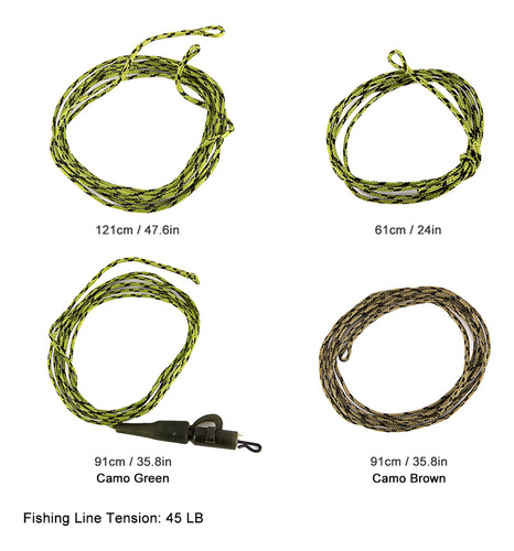 Línea De Pesca Lead Core Para Carpas, 45 Libras, Con Funda Y
