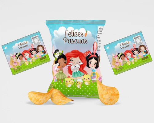 Imprimible Tarjeta + Chipsbag + Taz Princesas Disney Pascua