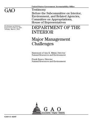 Libro Department Of The Interior : Major Management Chall...