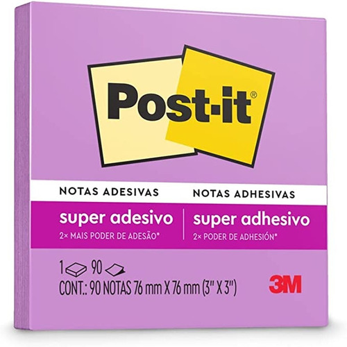 Bloco Post-it 76x76mm Rosa Milênio C/ 1 Bloco 90fls 3m