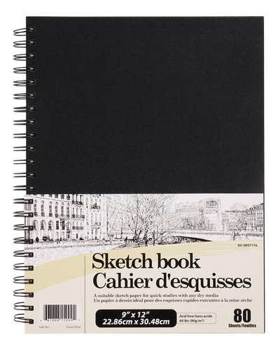 Cuaderno 22.5x30cm Dibujo Bocetos 80pgs Papel 90g Ref. 27176 Color Negro