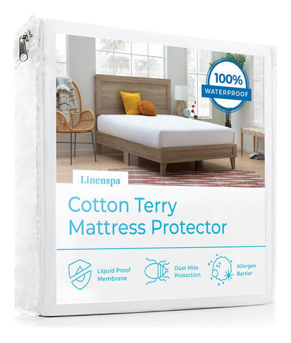 Linenspa - Protector De Colchon Impermeable, Sin Vinilo, Tam