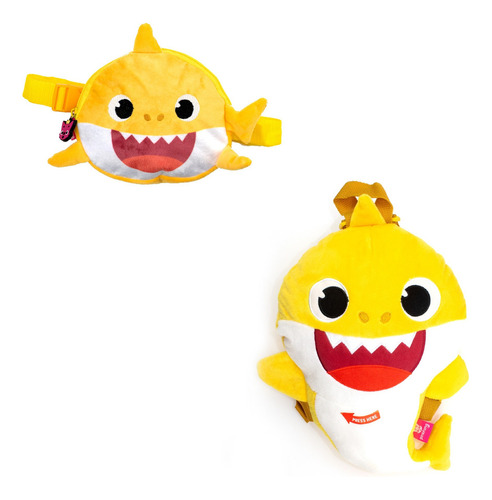 Mochila Atmpacks Bs3015 Color Amarillo Diseño Baby Shark Yellow Shark 20l