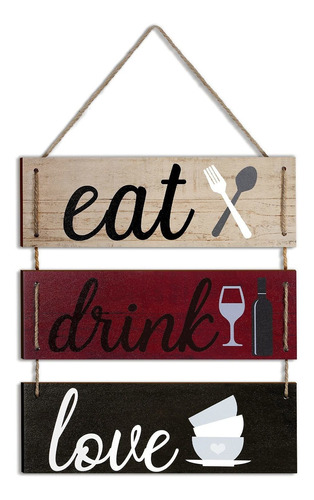 Letreros De Cocina Eat Drink Love Para Decoración De P...