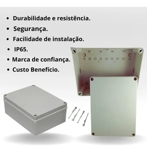 Kit 2 Caixas De Passagem 234x174x90 Multiuso Cftv Ip65 Pvc