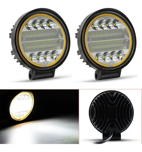 2 Faros Auxiliar Cree Led Con Ojo De Angel Auto Moto Jeep