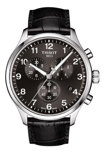 Reloj Hombre Tissot T1166171605 Cuarzo Pulso Negro En Cuero