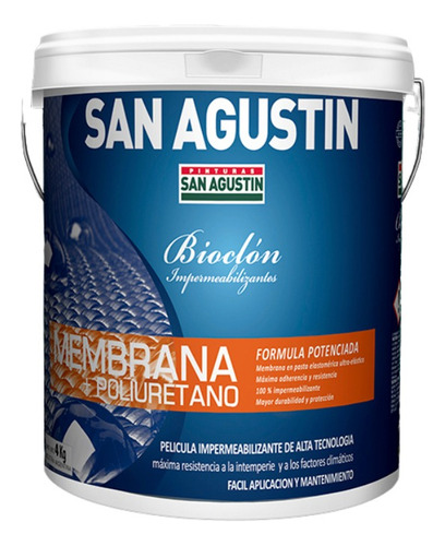 Membrana Impermeabilizante+ Poliuretano 20kg San Agustín Blanco Satinado