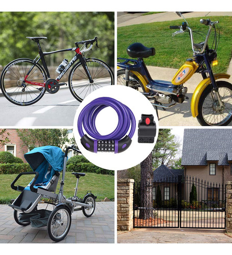 Ndakter - Candado Para Bicicleta, 5 Dígitos Reiniciables Con