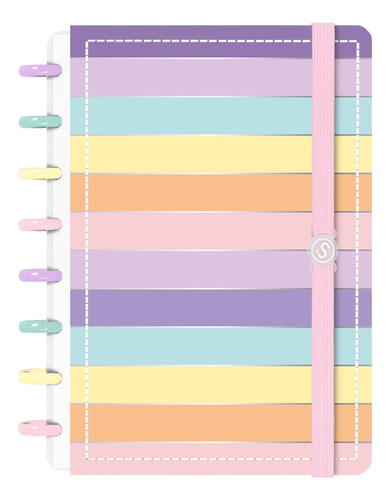 Caderno De Disco Inteligente Iscool P Colors Sweet Listras