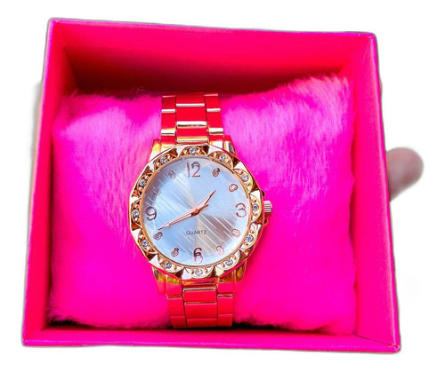 Relógio Quartz Feminino Aço Inoxidavel Rose Com Garantia