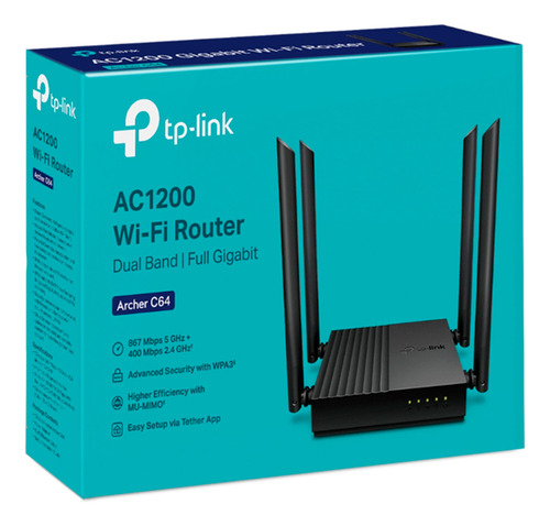 Router Tp-link Archer C64 V1 Ac1200 Mu-mimo 4 Antenas 5ghz