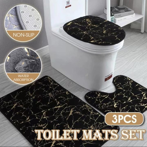 Set De Baño 3 Piezas Con Relieve Unicolor Tf.
