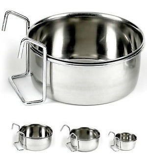 Plato De Acero Inoxidable Para Jaulas O Kennel Bowl 8 Oz.
