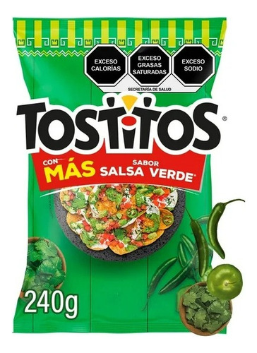 2 Pza Nachos Sabritas Tostitos Salsa Verde 240