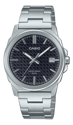 Reloj Hombre Casio Mtp-e720d-1avdf Core Mens Color de la correa Plateado Color del bisel Plateado Color del fondo Negro