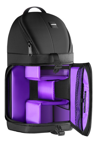 Mochila Bolso Para Camara Dslr Y Accesorios Neewer Morado