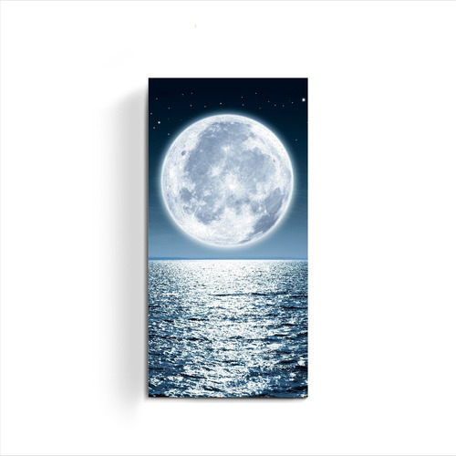 Cuadro Moderno Decorativo Luna Reflejo Llena Mar Calma Relax