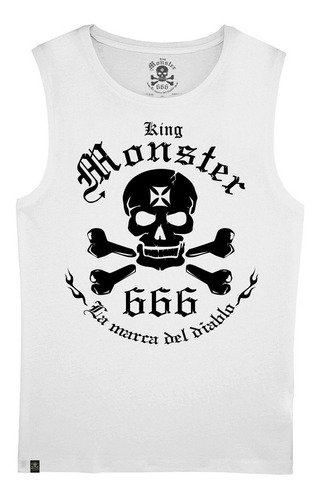 Playera Sin Manga Blanca Logo Kingmonster