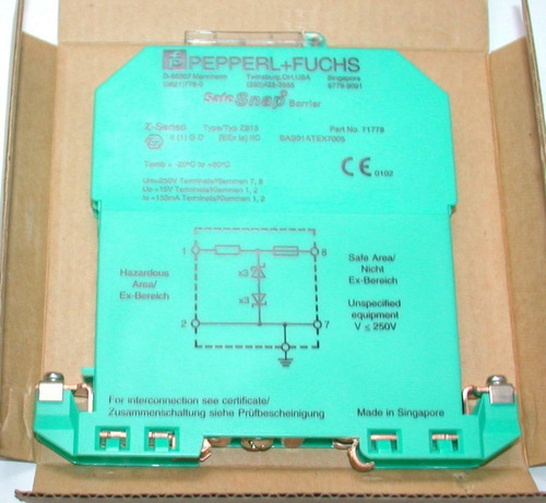 New Pepperl + Fuchs 71778 Z 915 Safe Snap Barrier Safe Ttd