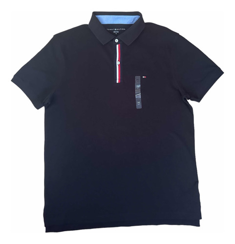 Camiseta Tipo Polo Tommy Hilfiger Hombre F085 Talla M Negra