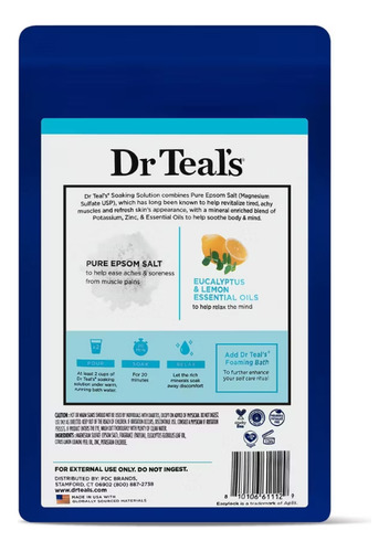 Dr Teal's Sales De Epsom, Sales De Magnesio, Potasio Y Zinc Fresco