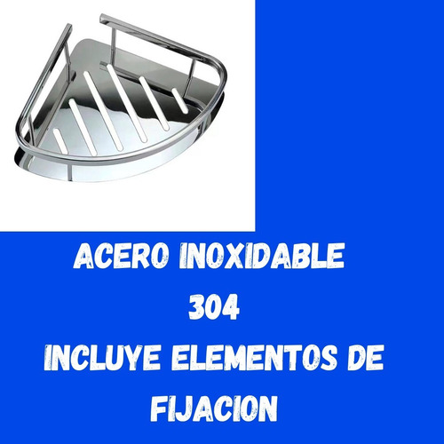 Imagen 7 de 10 de Organizador De Ducha Estante Esquinero Simple Acero Inox