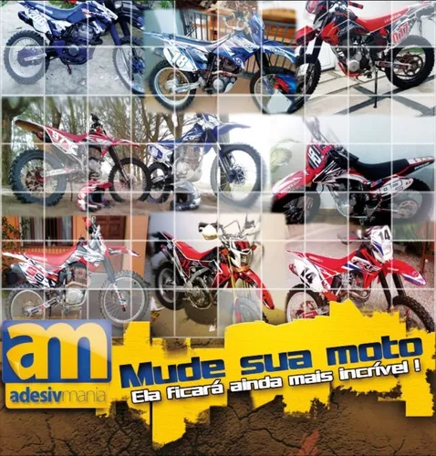 Kit Adesivos Moto De Trilha Ttr 125 Caveira Cross Ttr08