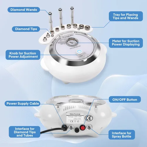 Máquina De Microdermoabrasión De Diamante 3 En 1, Equipo .